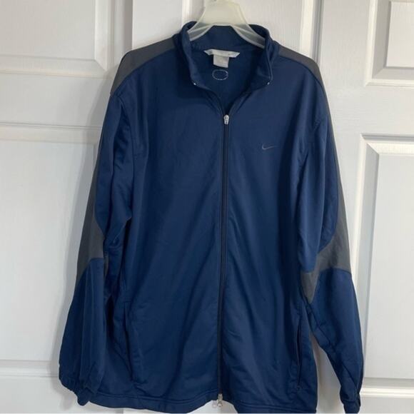 Nike Jacket Full Zip Athletic Lightweight Navy Gray Mens size XL - Picture 3 of 10